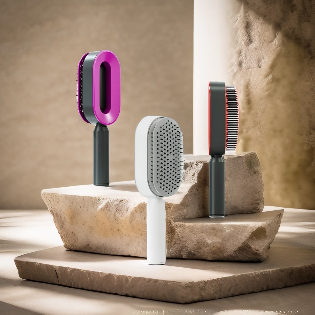 Self Cleaning Anti-Static Hair Brush